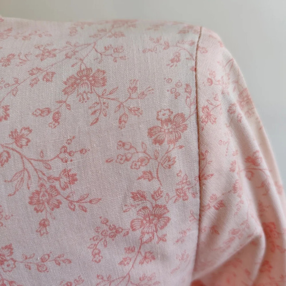 Vintage Button Down Floral Shirt / Pink Two Tone / Sears / Small - Picture 6 of 8